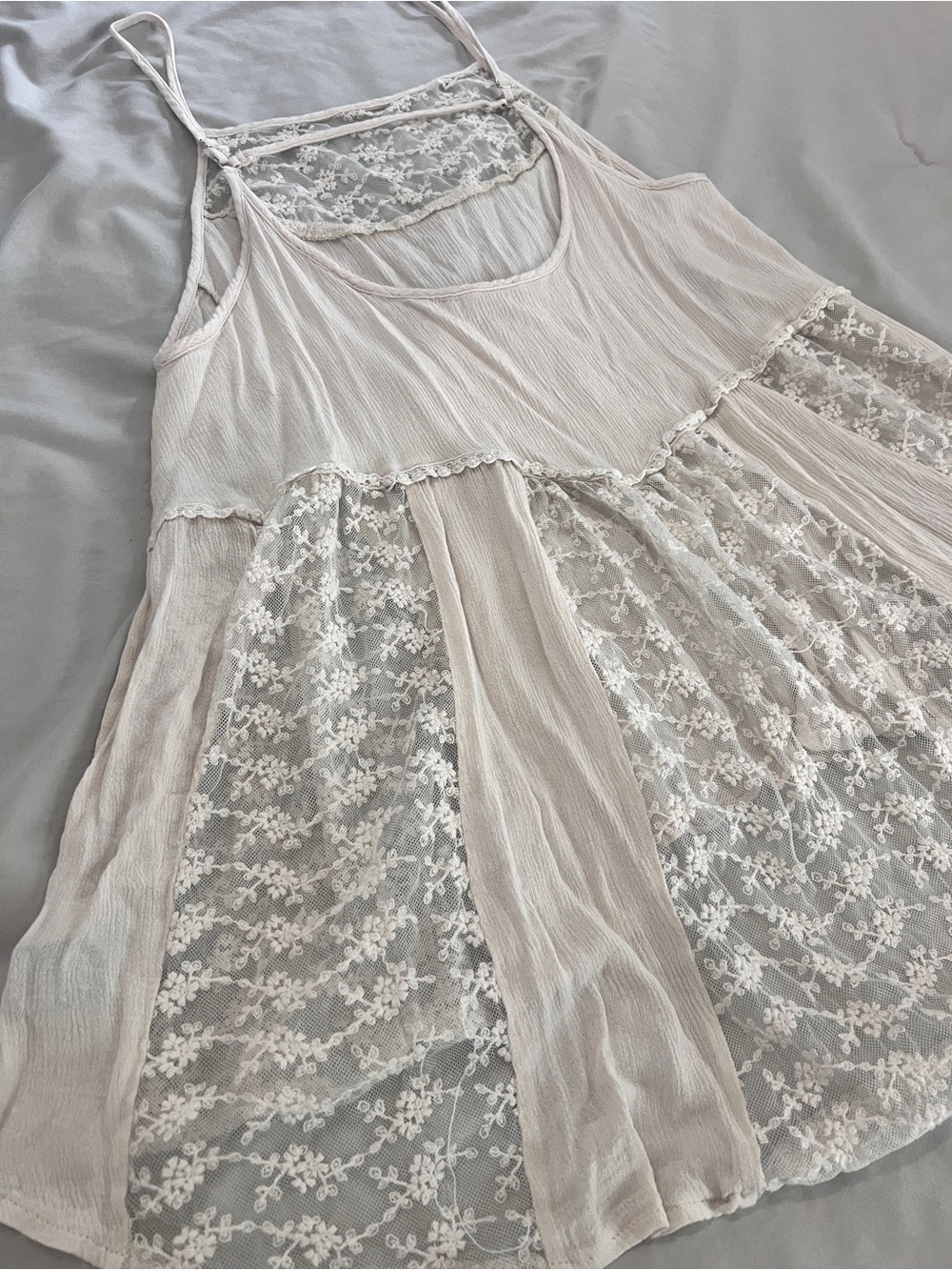 POL NWOT Delicate Lace-Panel Ivory Cami Top Size Medium